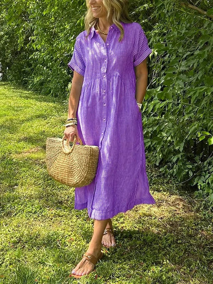Alessia™ | Gestreiftes Eleganzkleid