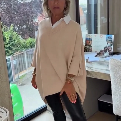 Sabine™ | Stilvolles Langarm-Oberteil mit Kragen