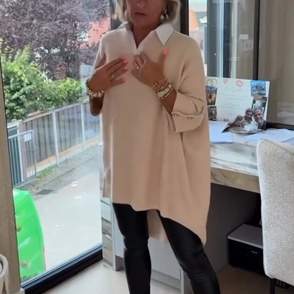 Sabine™ | Stilvolles Langarm-Oberteil mit Kragen