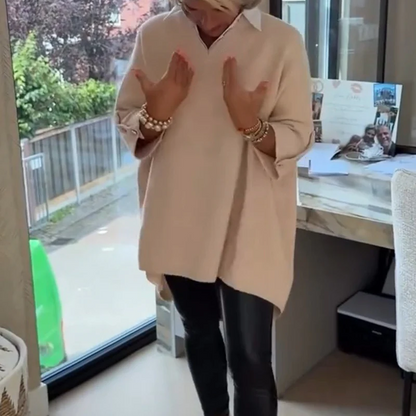 Sabine™ | Stilvolles Langarm-Oberteil mit Kragen