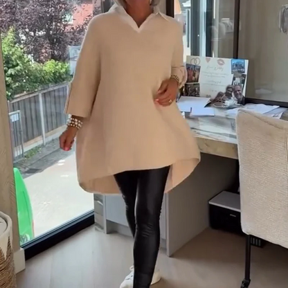 Sabine™ | Stilvolles Langarm-Oberteil mit Kragen