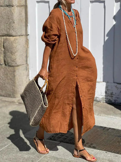 Luna | Lockeres Leinenkleid